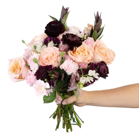 Just Peachy Flower Bouquet Hand - Image