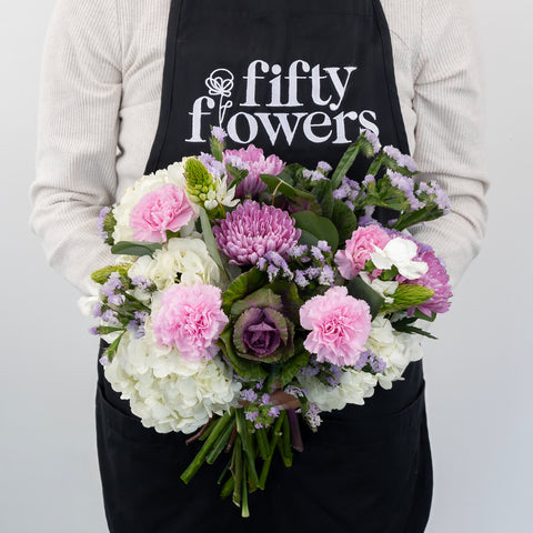 Kale Garden Party Flower Bouquet Apron - Image