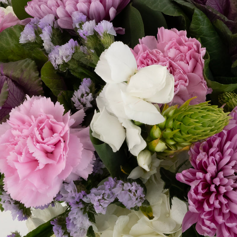 Kale Garden Party Flower Centerpieces Close Up - Image
