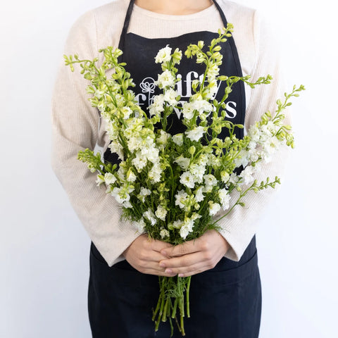 Larkspur White Flower Apron - Image