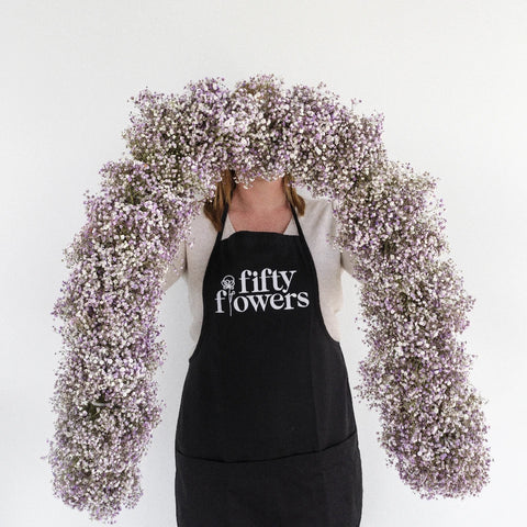 Lavender Baby's Breath Tinted Garland Apron - Image