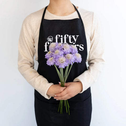 Lavender Blush Scabiosa Flower Apron - Image