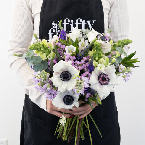 Lavender Dreams Flower Bouquet Apron - Image