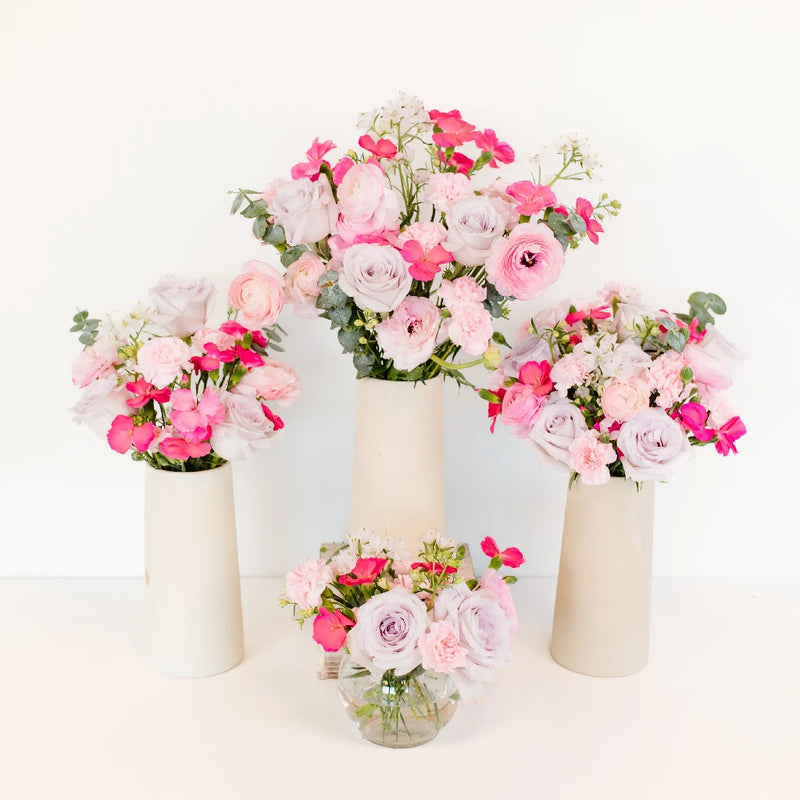 Buy Wholesale Dreamy Pink Garden Flower Centerpiece in Bulk