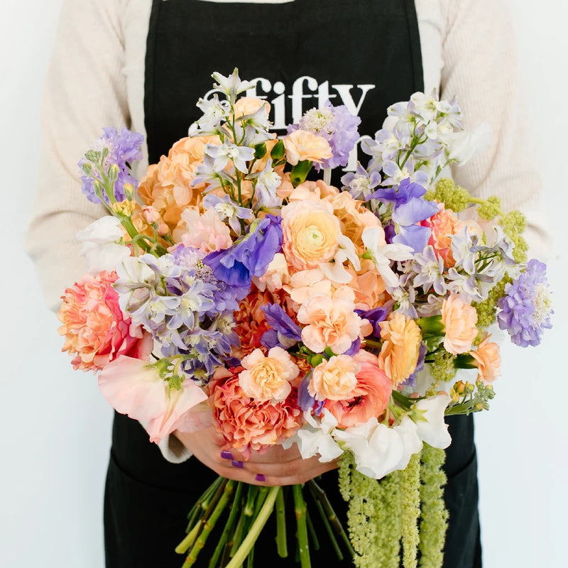 Lavender Sorbet Diy Flower Kit Apron - Image