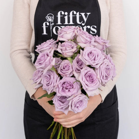 Lavender Valentines Day Rose Special Apron - Image