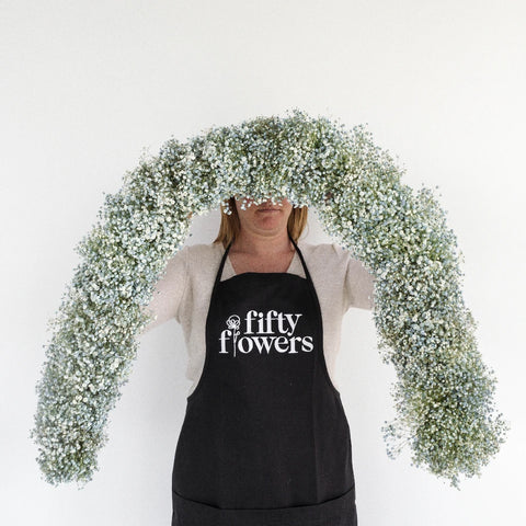 Light Blue Baby's Breath Tinted Garland Apron - Image