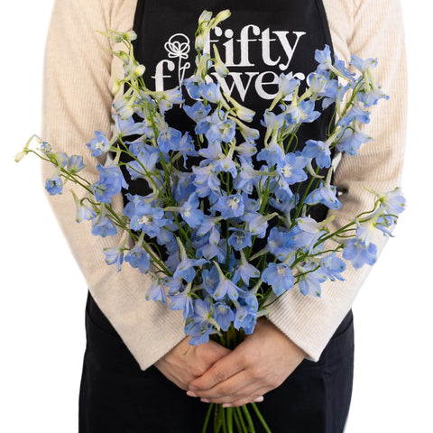 Light Blue Delphinium Flower Apron - Image