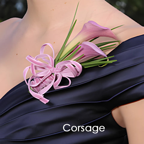 Mini Calla Lily Pink Boutonniere and Corsage Pack