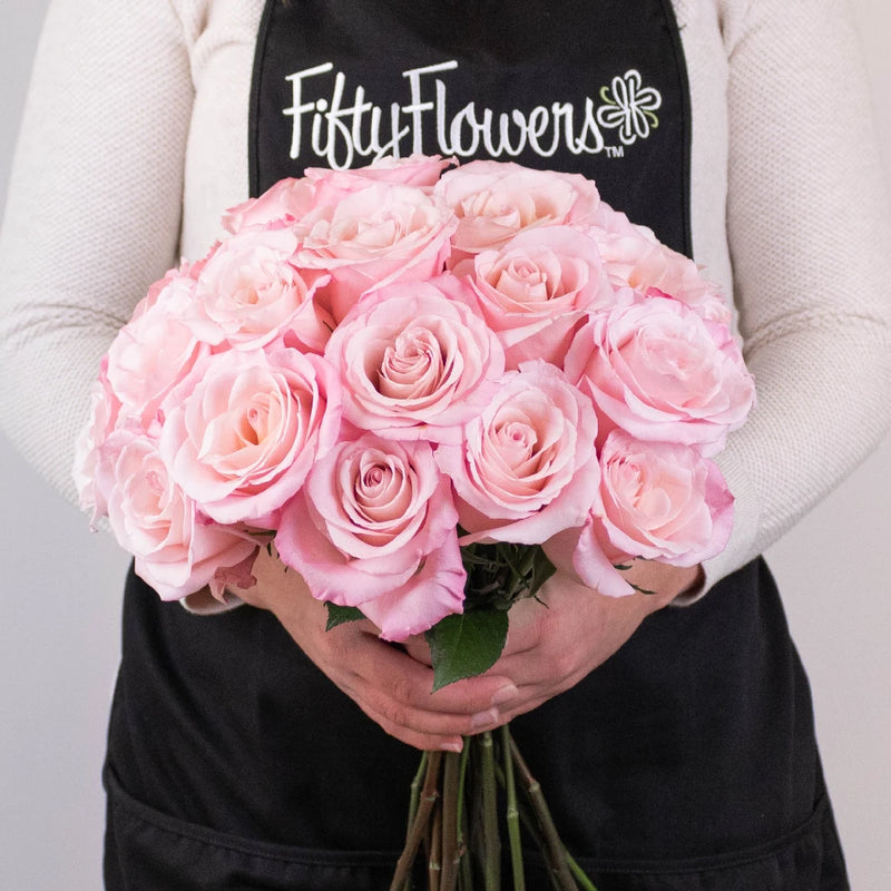 Light Pink Valentines Day Rose Special Apron - Image