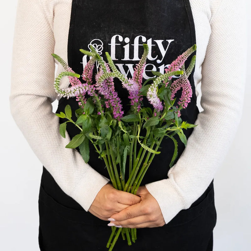 Light Pink Veronica Flowers Apron - Image