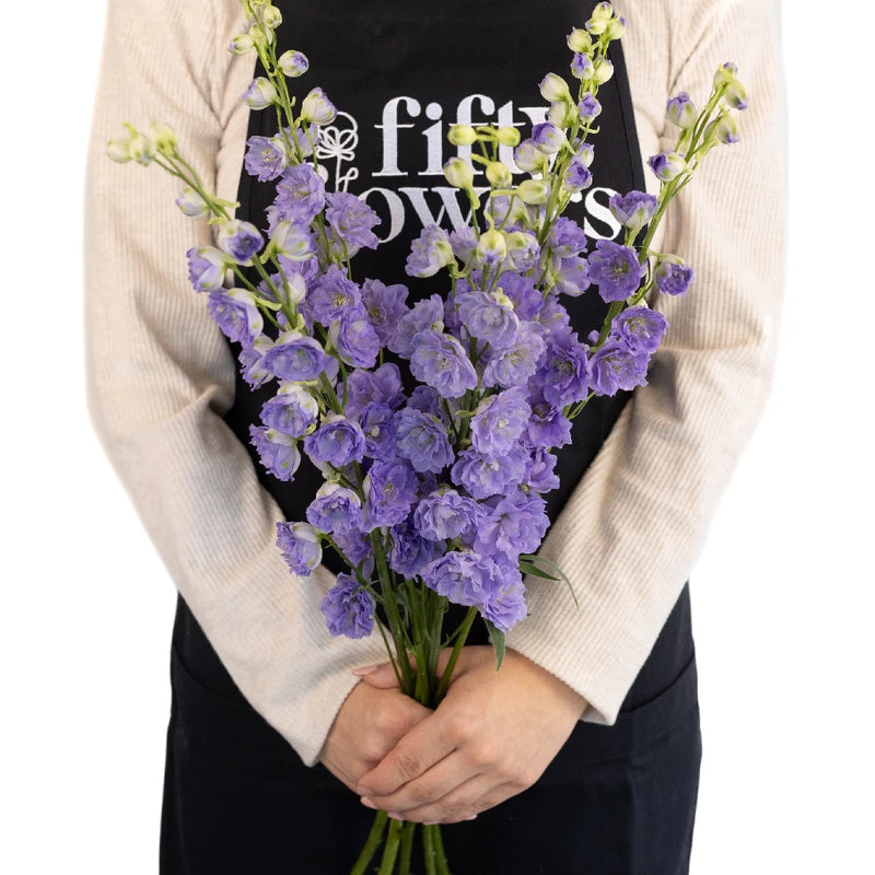Light Purple Sky Delphinium Flower Apron - Image