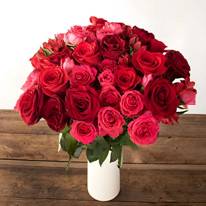 Love Is Kind Red Rose Arrangement Vase - Image
