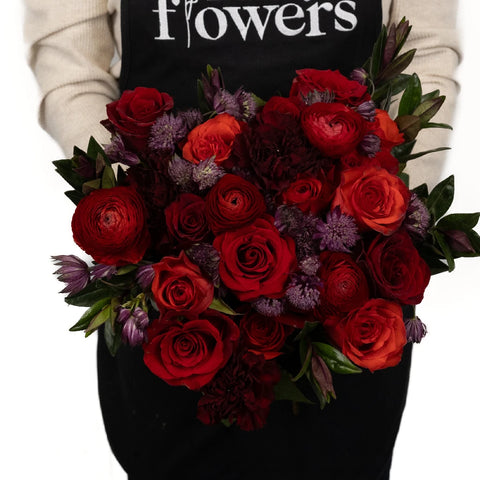 Love Letters In Red Flower Bouquet Close Up - Image