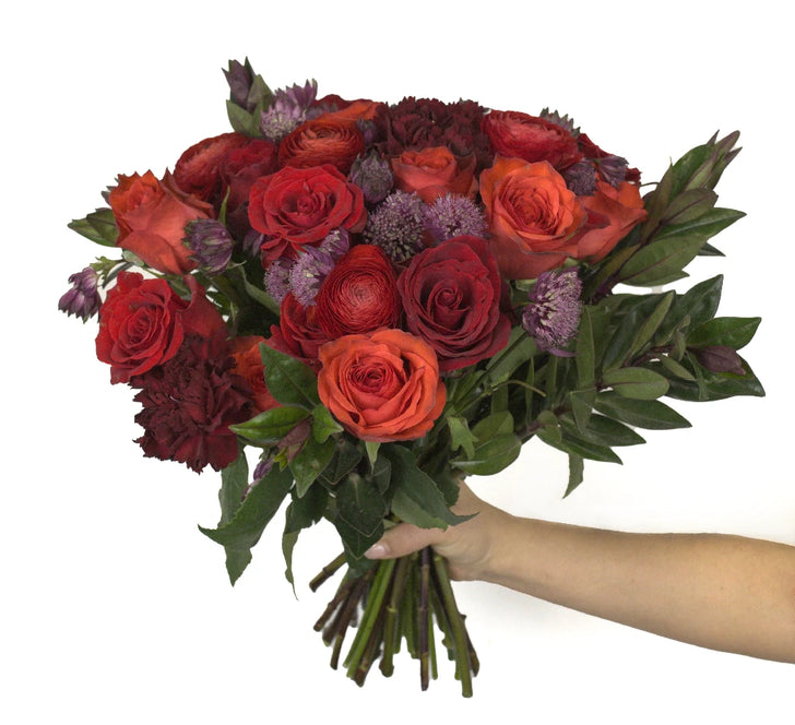 Love Letters In Red Flower Bouquet Vase - Image
