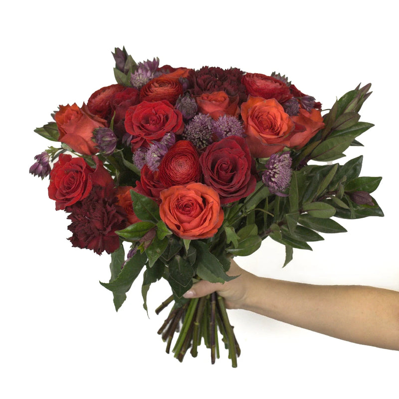 Love Letters In Red Flower Bouquet Vase - Image
