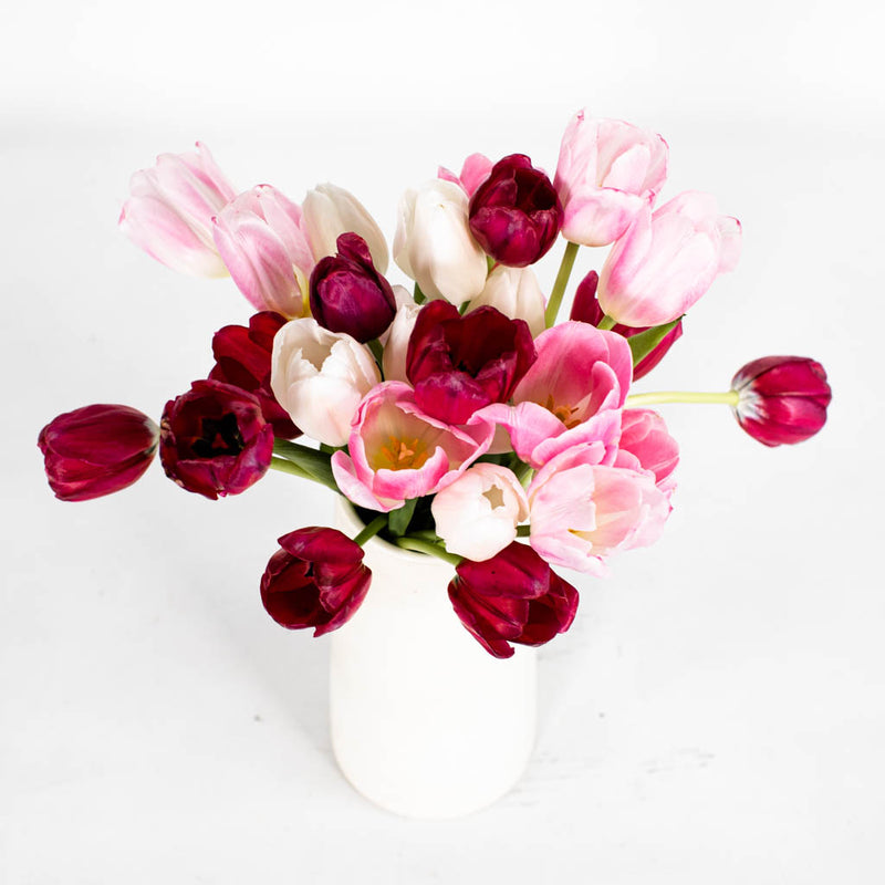 Love Pink, White, and Red Flower Bunch in Vase
