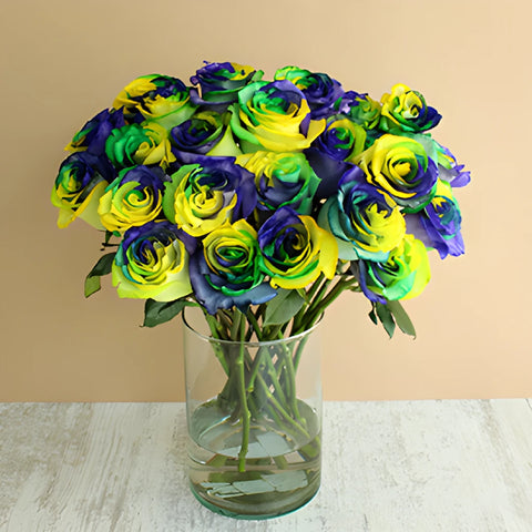 Mardi Gras Rainbow Tinted Roses