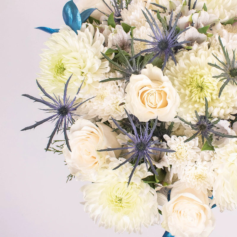 Festive White Cremon Flower Bouquet