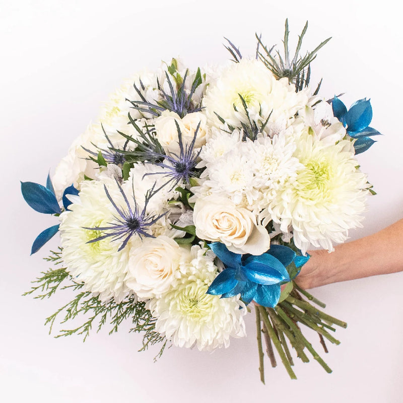 Festive White Cremon Flower Bouquet