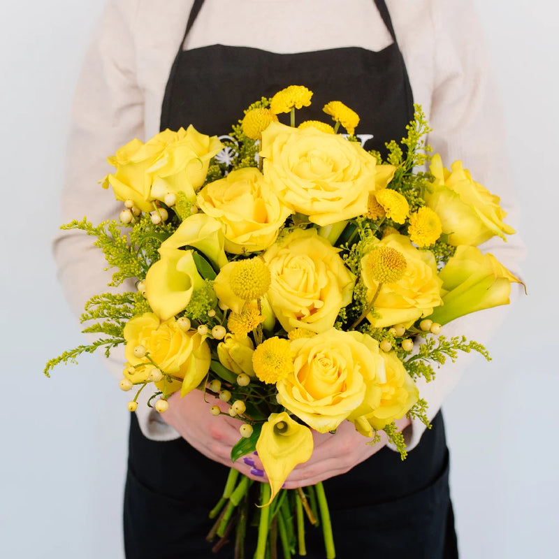 Mellow Yellow Flower Bouquet Bar Apron - Image