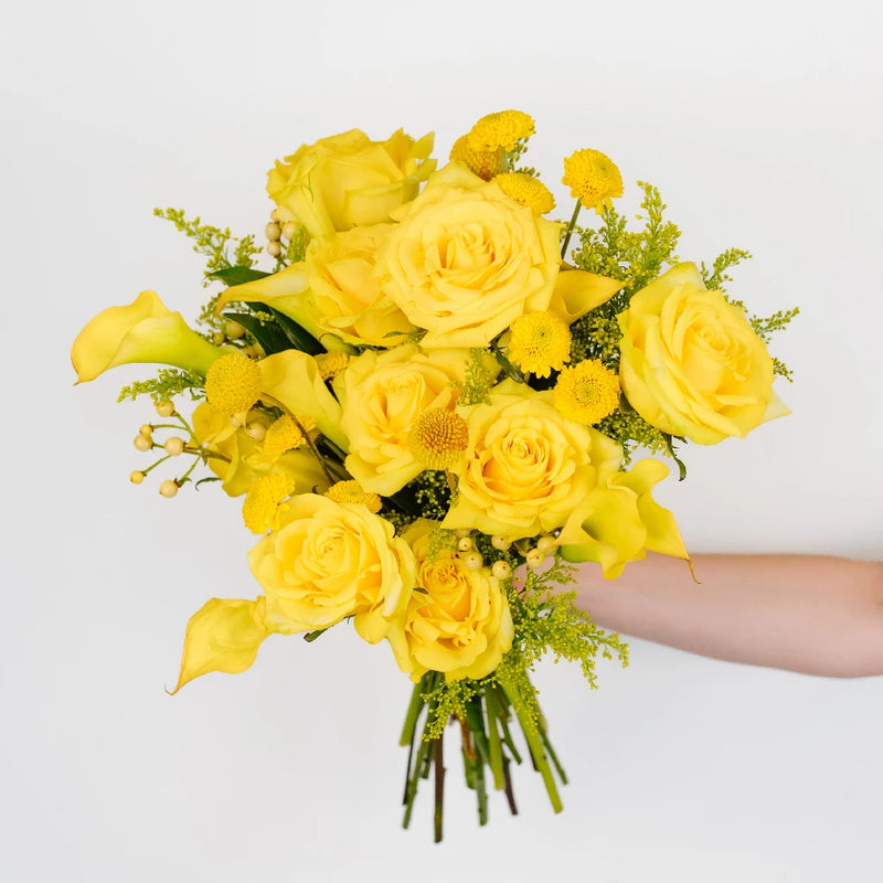 Mellow Yellow Flower Bouquet Bar Hand - Image