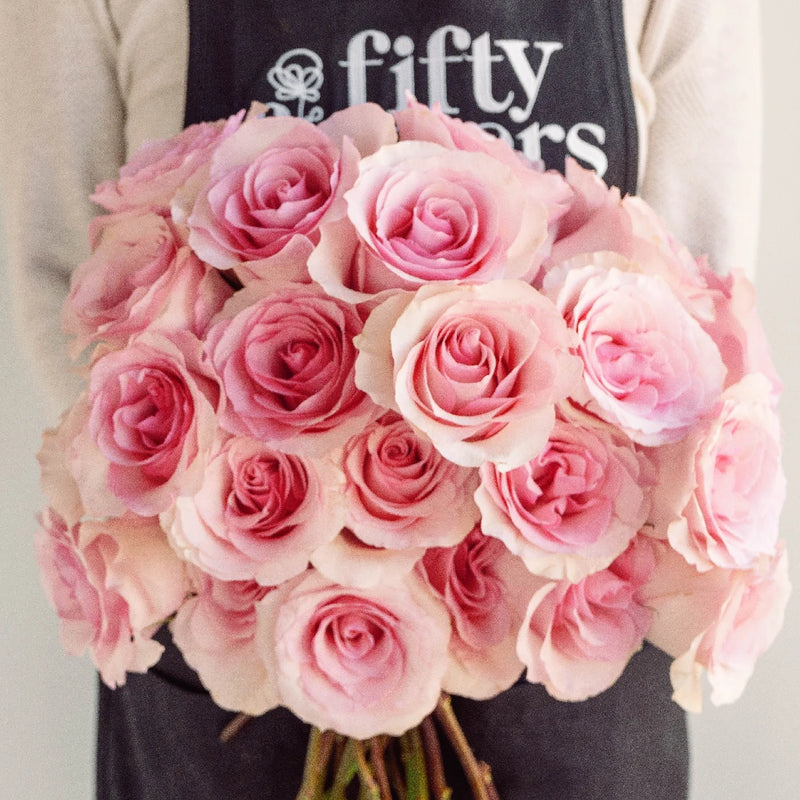 Millennial Pink Gigantic Rose Apron - Image