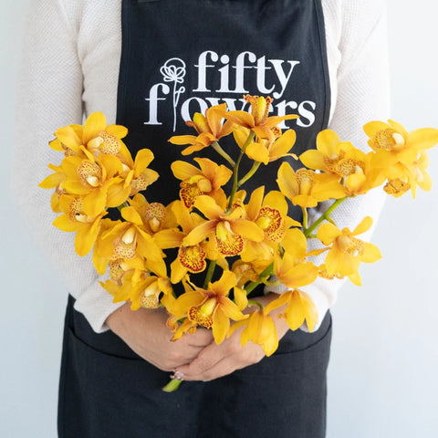 Mini Cymbidium Orchids Apron - Image