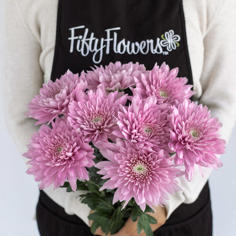 Misty Mauve Cremon Mum Flower Apron - Image
