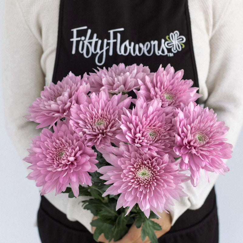 Misty Mauve Cremon Mum Flower Apron - Image