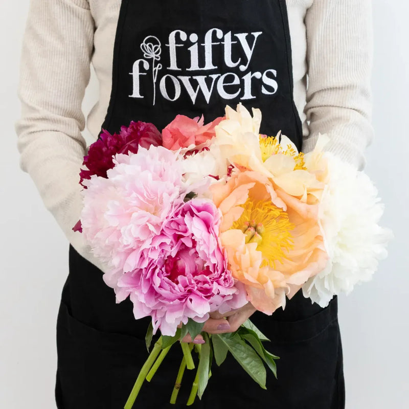 Mixed Color Peonies For Mothers Day Vase - Image