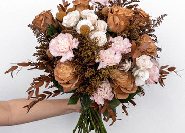 Mocha Brown Flower Bouquet Hand - Image