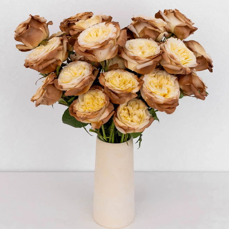 Mocha Mousse Ivory Tinted Rose Vase - Image