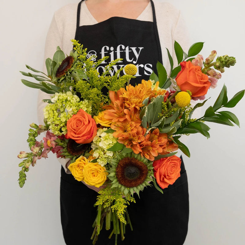 Modern Sunflower Diy Flower Kit Apron - Image