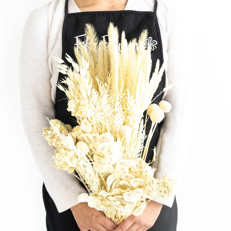 Monochromatic Bleach Dried Flower Kit Apron - Image