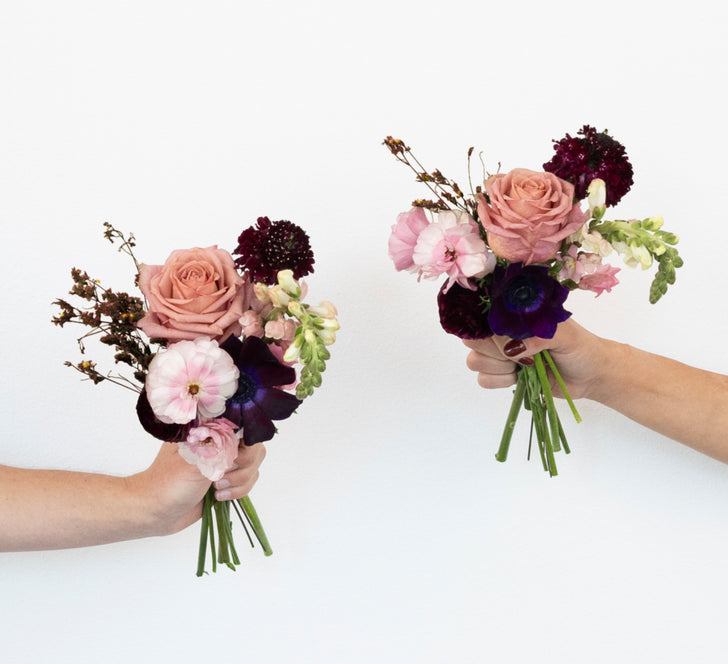Moody Mauve Bouquet Bar Flower Kit Vase - Image