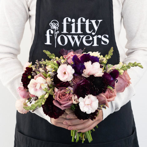 Moody Mauve Flower Centerpieces Apron - Image