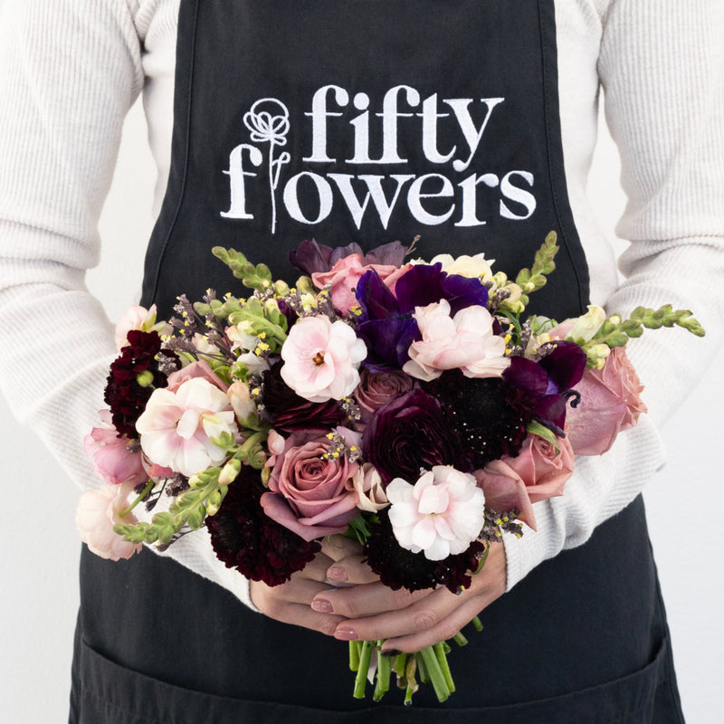 Moody Mauve Flower Centerpieces Apron - Image