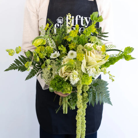 Moss Green Diy Flower Kit Apron - Image