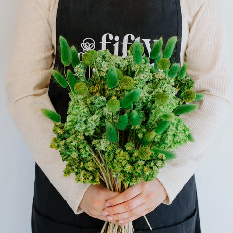 Moss Green Dried Flower Pack Vase - Image