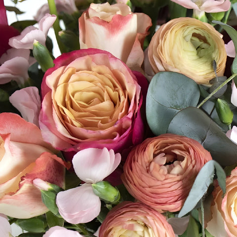 My Peachy Valentine Flower Arrangement Close Up - Image