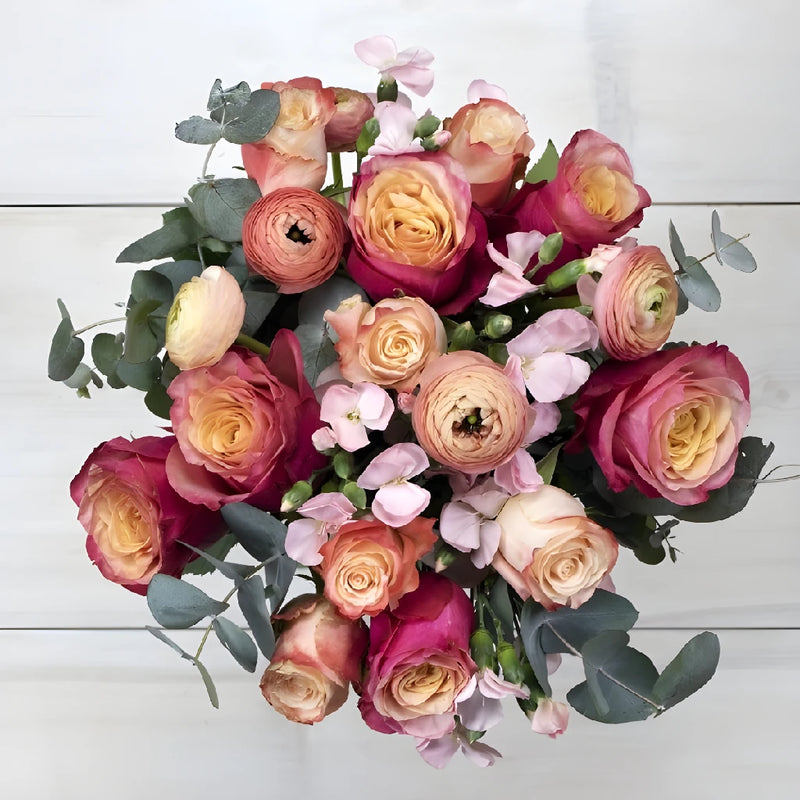 My Peachy Valentine Flower Arrangement Vase - Image