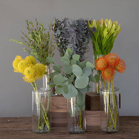 Neena Yellow Tropical DIY Flower Kit Flatlay