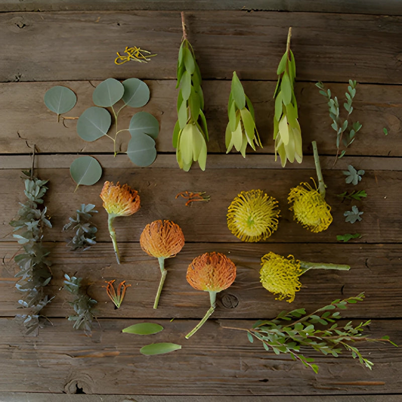 Neena Yellow Tropical DIY Flower Kit Up Close