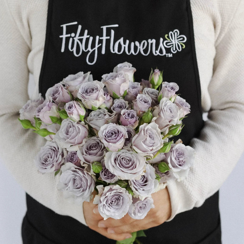 Nirvana Lavender Spray Roses Apron - Image