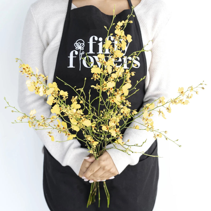 Oncidium Orchids Yellow Flower Apron - Image