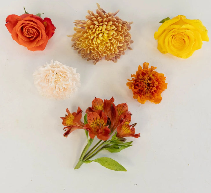 Orange Harvest Bouquet Bar Flower Kit Recipe - Image