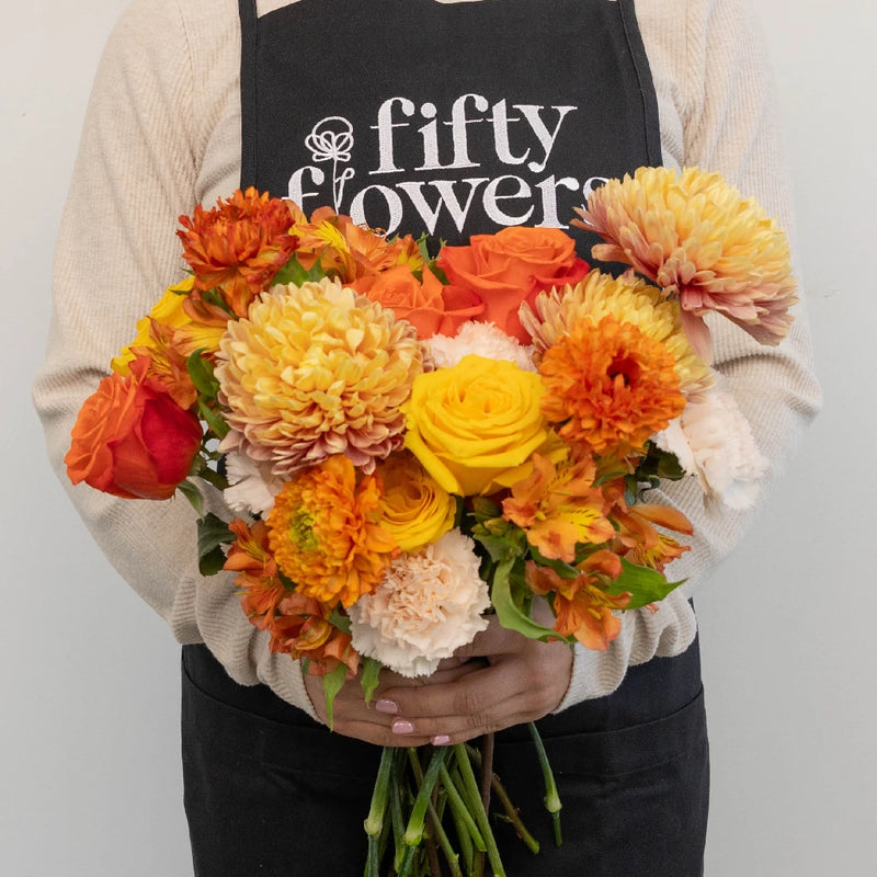 Orange Harvest Diy Flower Kit Apron - Image
