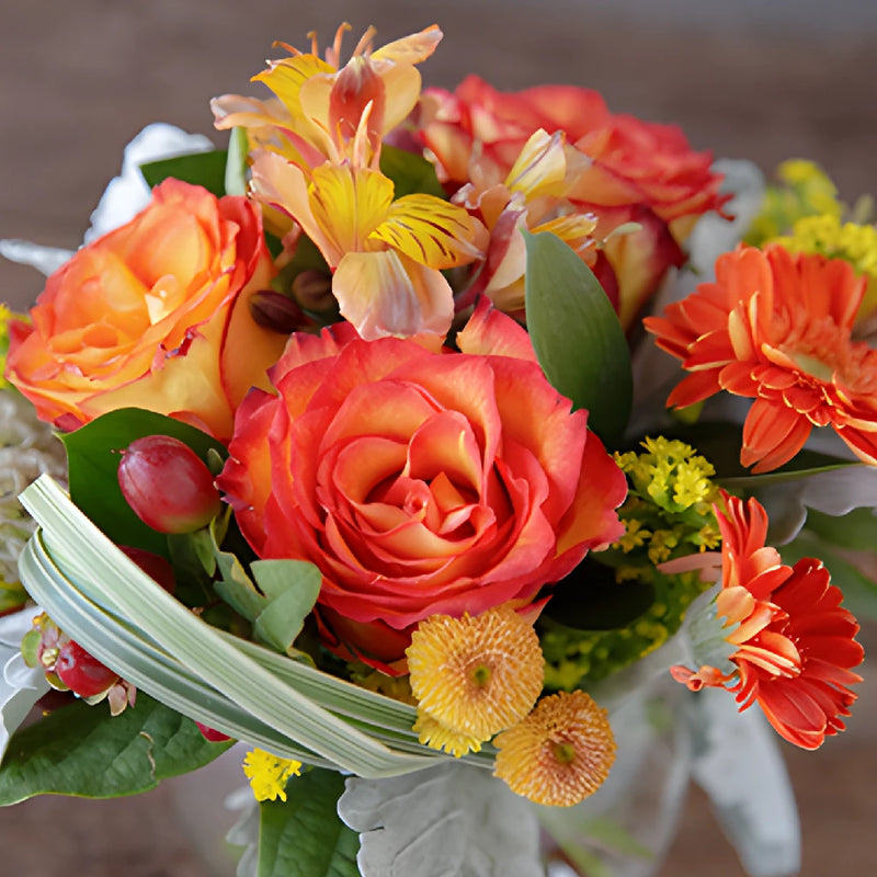 Deep Orange Flower Centerpieces
