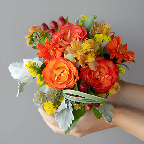 Deep Orange Flower Centerpieces